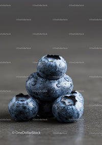 Fresh Blueberries with Water Droplets Close Up