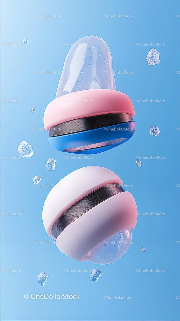 Futuristic Baby Bottle with Modern Design in Soft Pink and Blue
