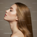 Profile of woman with flawless skin and shiny hair