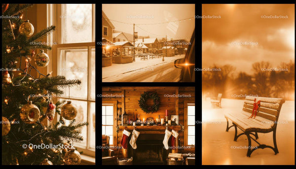 Cozy Christmas Scene with Snowy Winter Outdoors