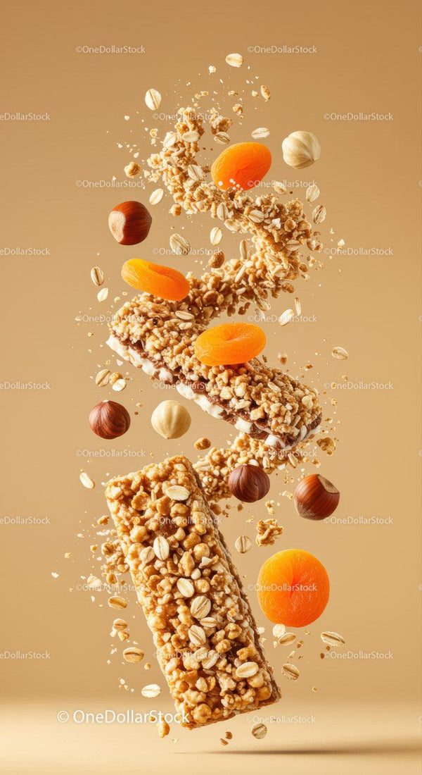 Floating Cereal Bars with Nuts and Dried Apricots