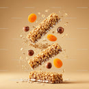 Crunchy granola bars with dried apricots and hazelnuts