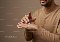Hands Applying Lotion for Skincare and Personal Grooming