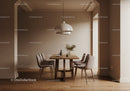 Minimalist Dining Room with Wooden Table and Modern Chairs