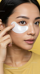 Young Woman Applying Eye Mask for Skincare and Beauty Routine