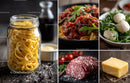 Assorted Italian Food Ingredients with Pasta and Fresh Vegetables