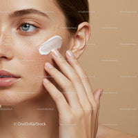 Young Woman Applying Moisturizer for Fresh and Glowing Skin