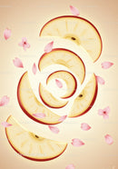 Spiral Arrangement of Apple Slices with Pink Petals