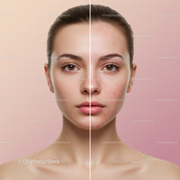 Young Woman With Clear Skin Showing Acne Treatment Progress