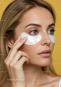 Close-Up of Woman Applying Under-Eye Patches for Skincare
