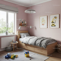 Child's Bedroom with Pink Walls and Playful Decor