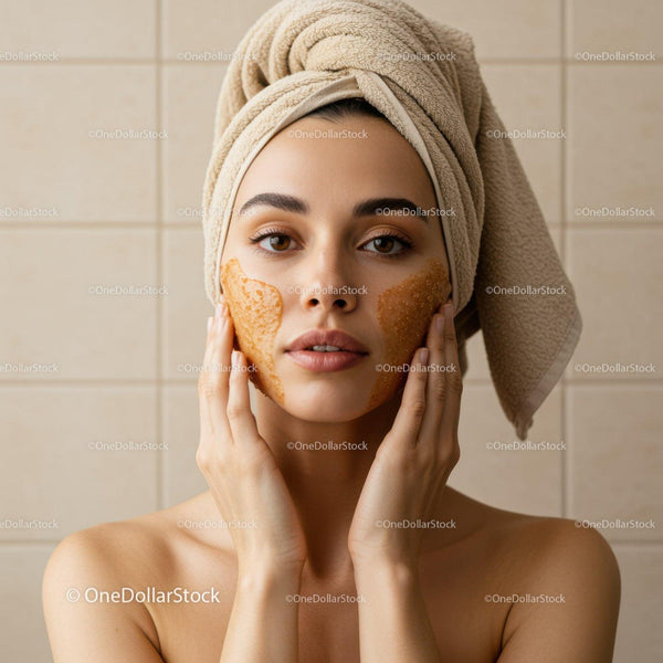 Young Woman Applying Facial Peel for Skin Rejuvenation in Spa