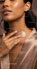 Close-Up of Woman Applying Moisturizer with Smooth Skin