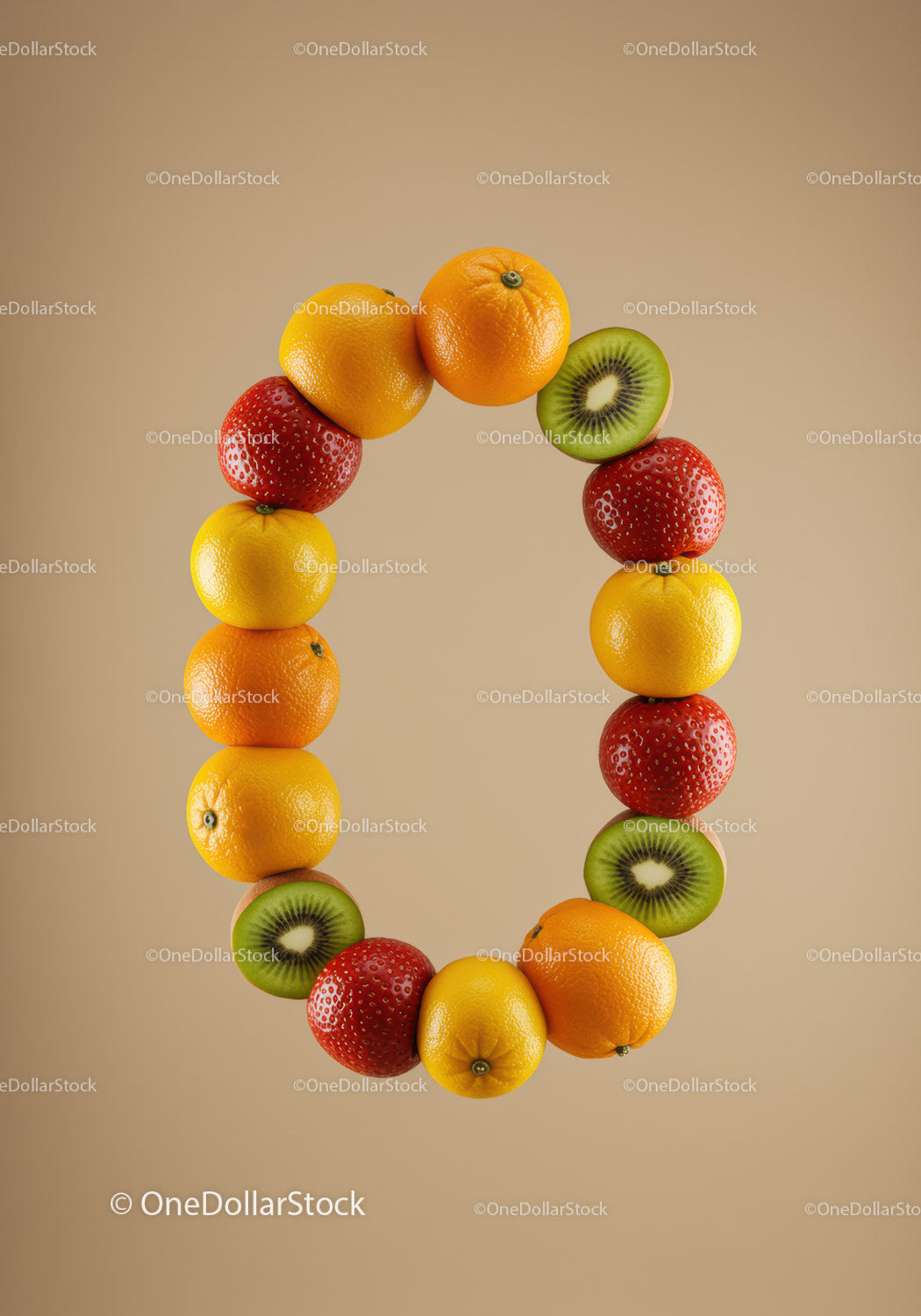 Fresh fruit wreath with vibrant citrus and berries