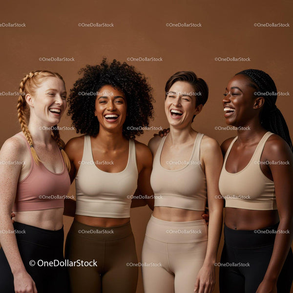 Diverse Women Sharing Joy in Casual Activewear