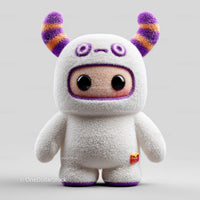 Futuristic Toy Robot with Large Eyes and Bunny Ears for Kids