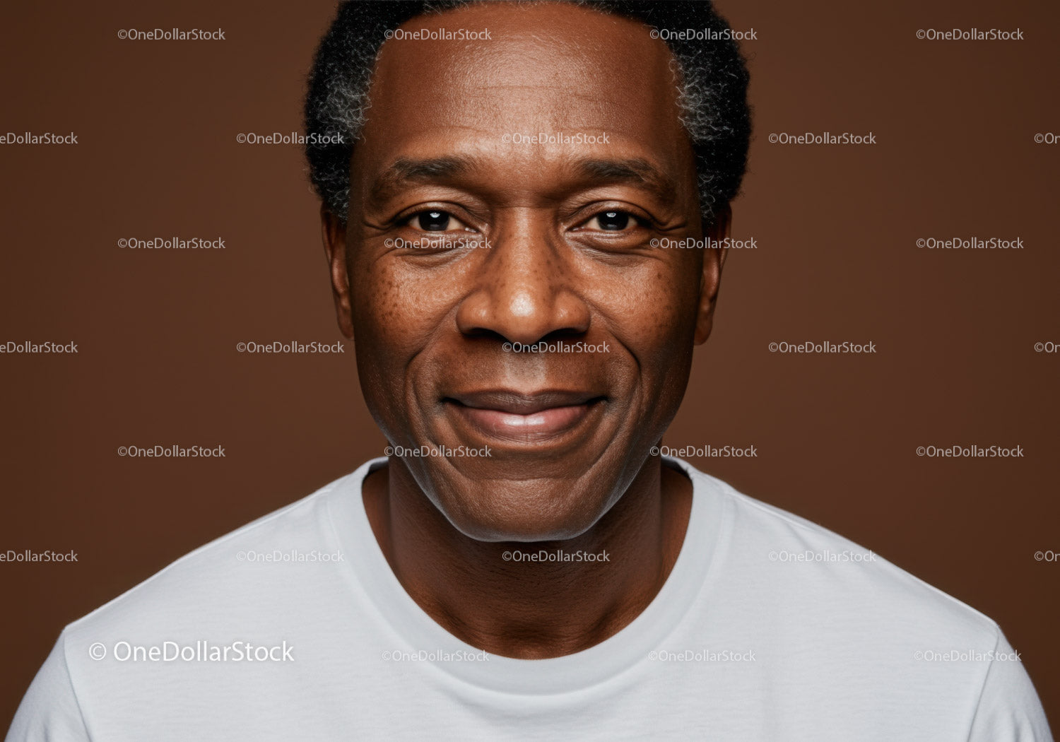 Confident Senior Man Smiling Portrait with Warm Background