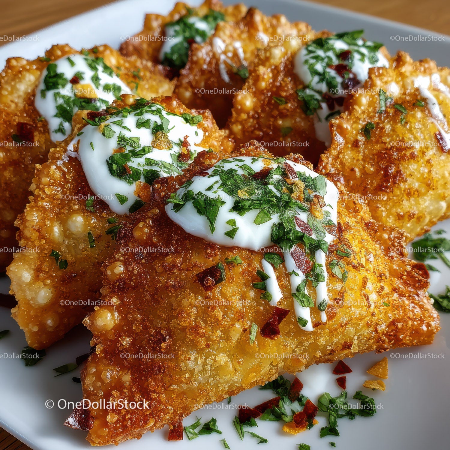 Crispy Fried Fish Fillets with Sour Cream and Parsley