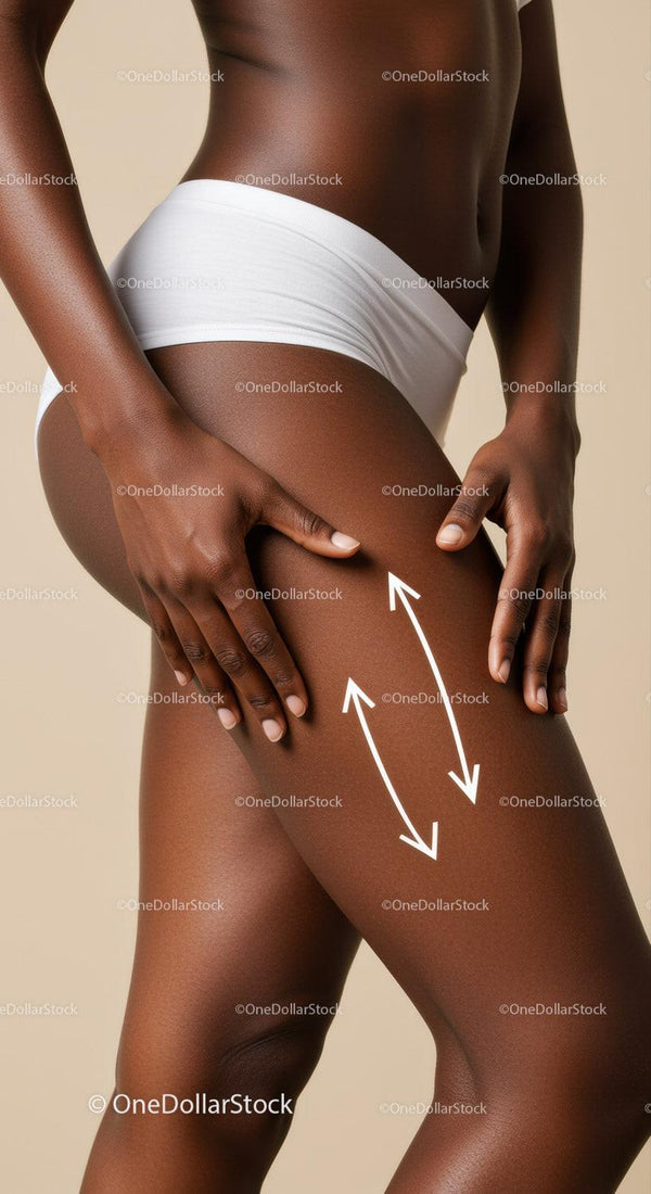 Highlight of Toned Skin and White Underwear on Female Body