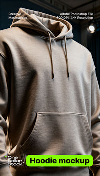 editable PSD mockup for Grey hoodie chest