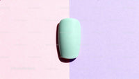 Minimalist pastel soap bar on split background