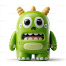 Futuristic Toy Robot with Large Eyes and Bunny Ears for Kids