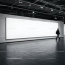 Modern art gallery with large bright empty display
