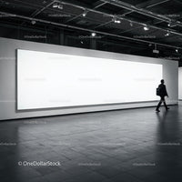 Modern art gallery with large bright empty display