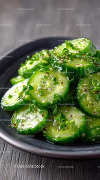 Fresh Cucumber Slices in a Bowl for Healthy Refreshing Snack