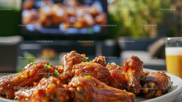 Delicious Chicken Wings with Glaze for Outdoor Dining and Parties