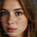 Close-Up Portrait of Freckled Woman with Brown Eyes and Red Hair