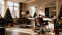Cozy Hair Salon Decorated for the Holiday Season