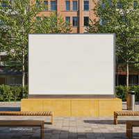 Large Blank Billboard in Urban Park Setting