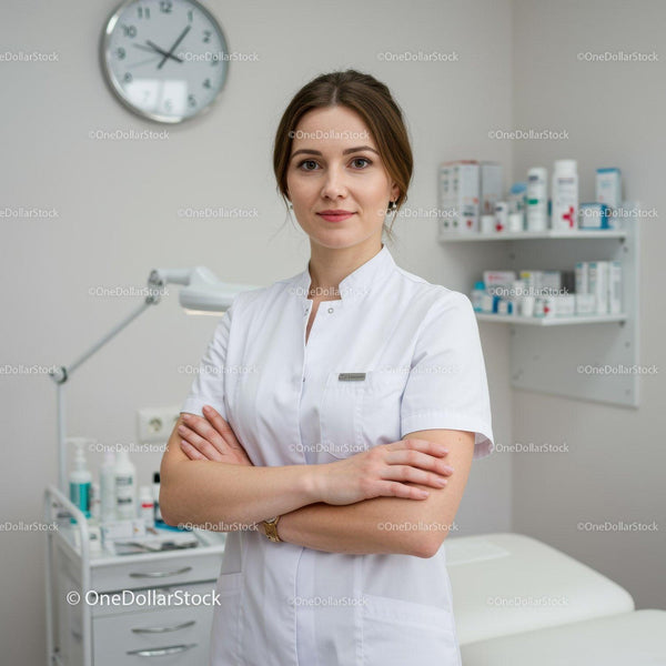 Profesjonalna Kobieta Pracownik Służby Zdrowia w Nowoczesnym Środowisku Klinicznym