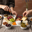 Elegant Cheese and Fruit Platter with Fresh Grapes and Assorted Cheeses