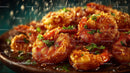 Crispy Fried Chicken Pieces with Fresh Parsley Garnish