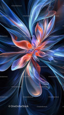 Vibrant Abstract Digital Fractal Artwork with Flowing Lines