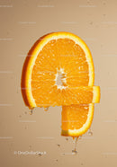 Fresh juicy orange slice dripping with water droplets