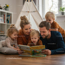 Family Enjoying Story Time Together in a Cozy Living Room