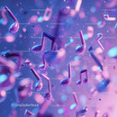 Vibrant Floating Musical Notes in Neon Colors for Celebration