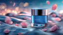Glass Container with Floating Rose Petals in Tranquil Setting