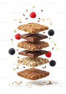 Layered Granola Bars with Chocolate and Fresh Berries