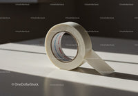 Transparent adhesive tape roll casting soft shadow