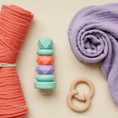 Colorful Wooden Baby Toys with Soft Cotton Wraps