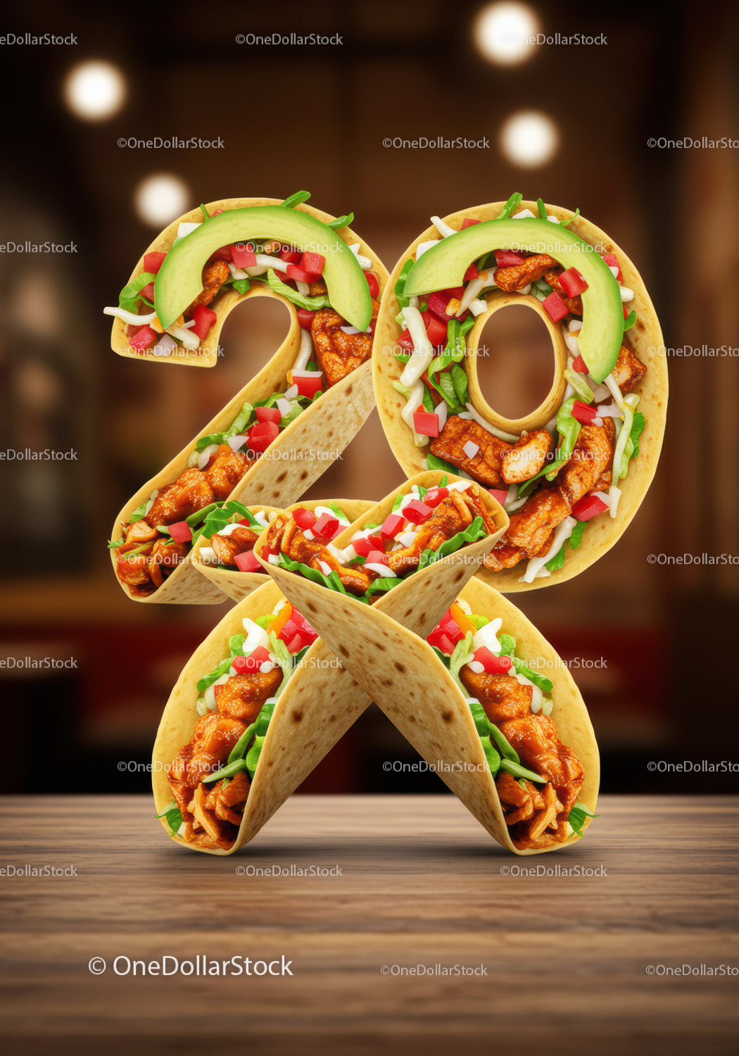 Smaczne numery 20 z zawiniętych tacos z kurczakiem
