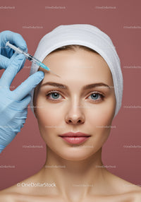 Young Woman Receiving Facial Injection for Skin Rejuvenation