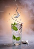 Refreshing Mint Coconut Water Splash in Glass