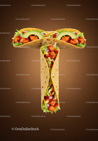 Three Spicy Chicken Tacos with Fresh Vegetables