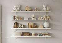 Colorful Collection of Plush Teddy Bears and Wooden Toys in Nursery