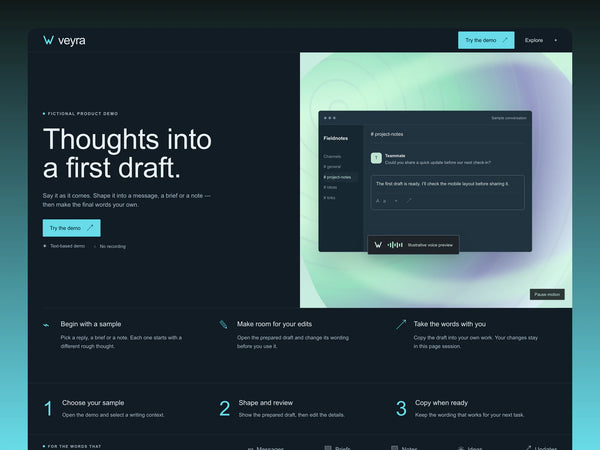 Veyra – Website Template for AI Agents